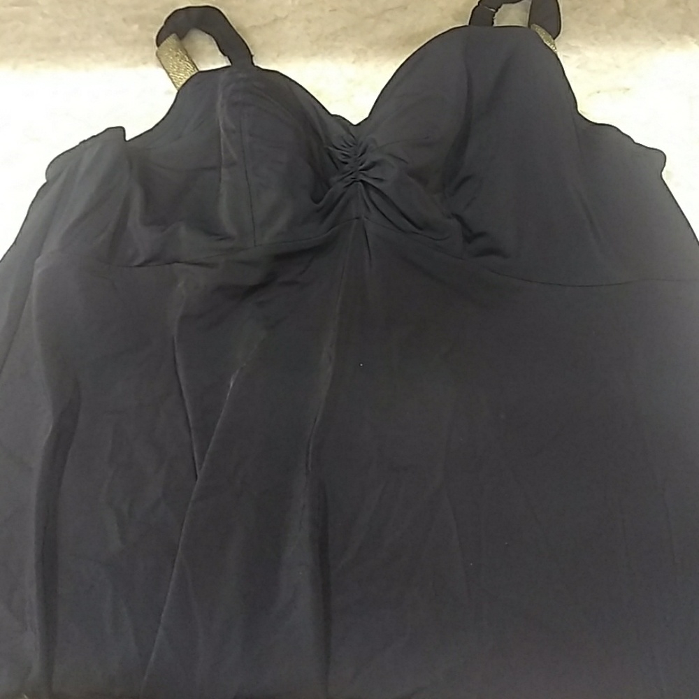 Lane Bryant 44D underwire black tankini top